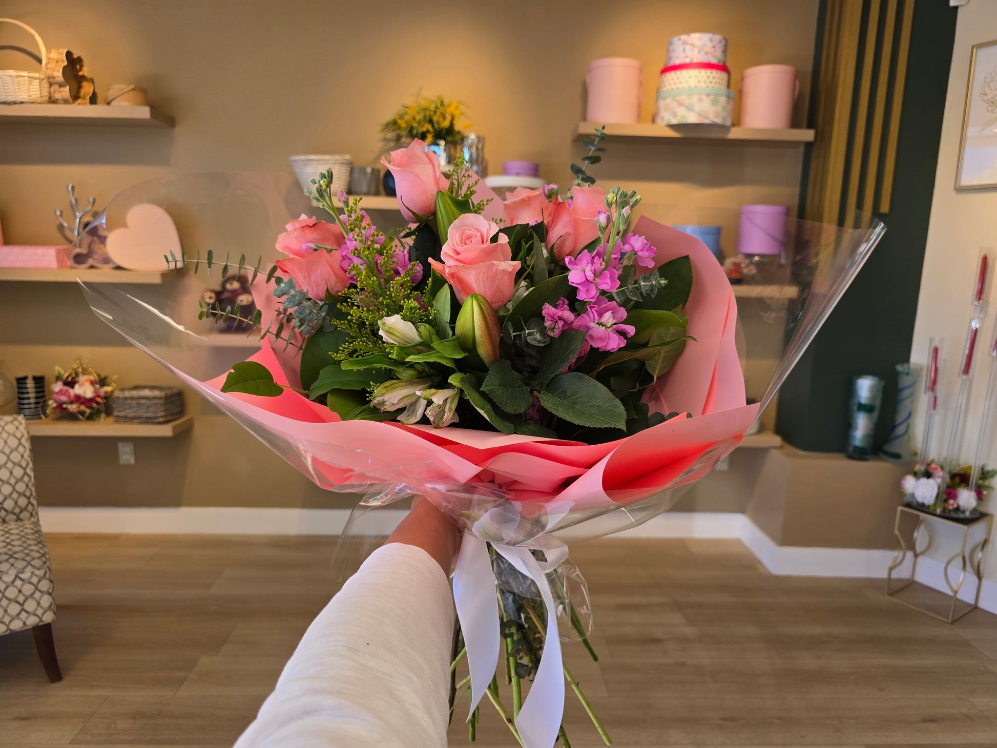 Sleeping Beauty Pink Rose paper wrap