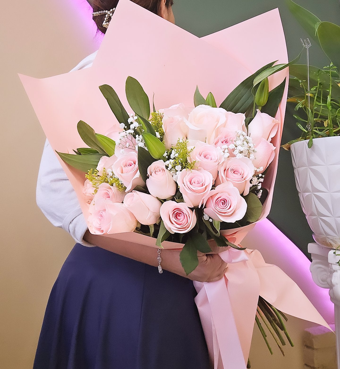 2 Dozen Pink Roses and Lilies