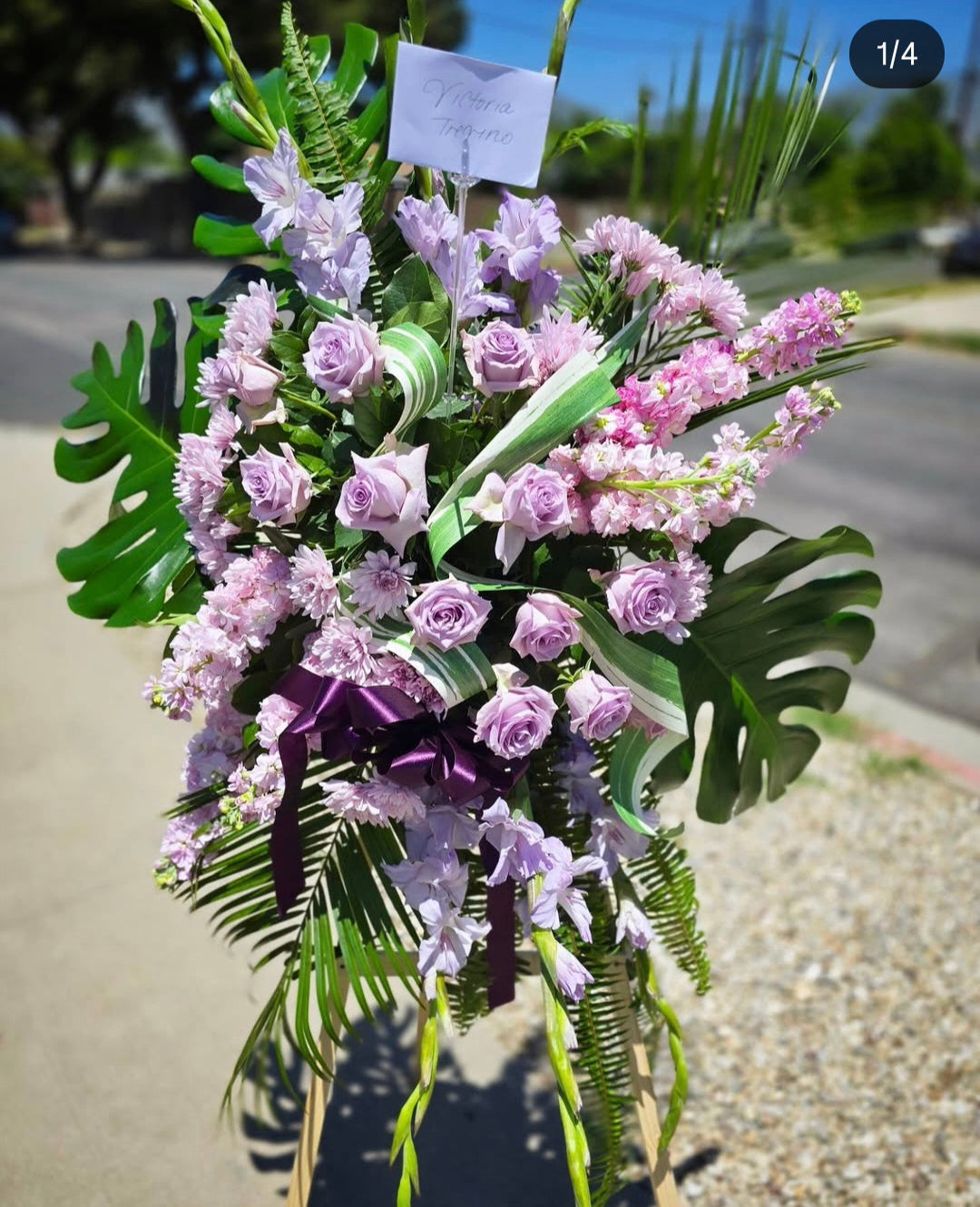 Lavender Reflections Funeral Spray