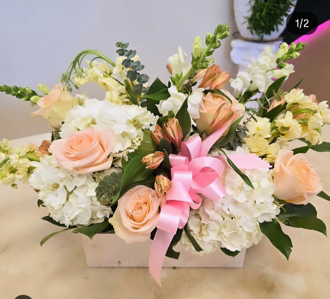 sleeping beauty's garden box arrangement